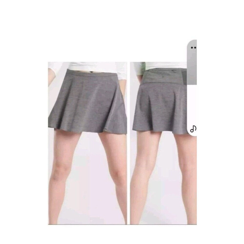 Athleta Match Point Skort Skirt Shorts Tennis Golf Grey Gray Medium